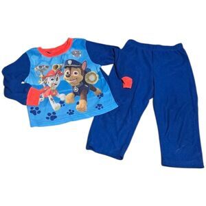 Paw Patrol Toddler Boys 3T Pajama Set | Blue Flannel Sleepwear Marshall & Chase